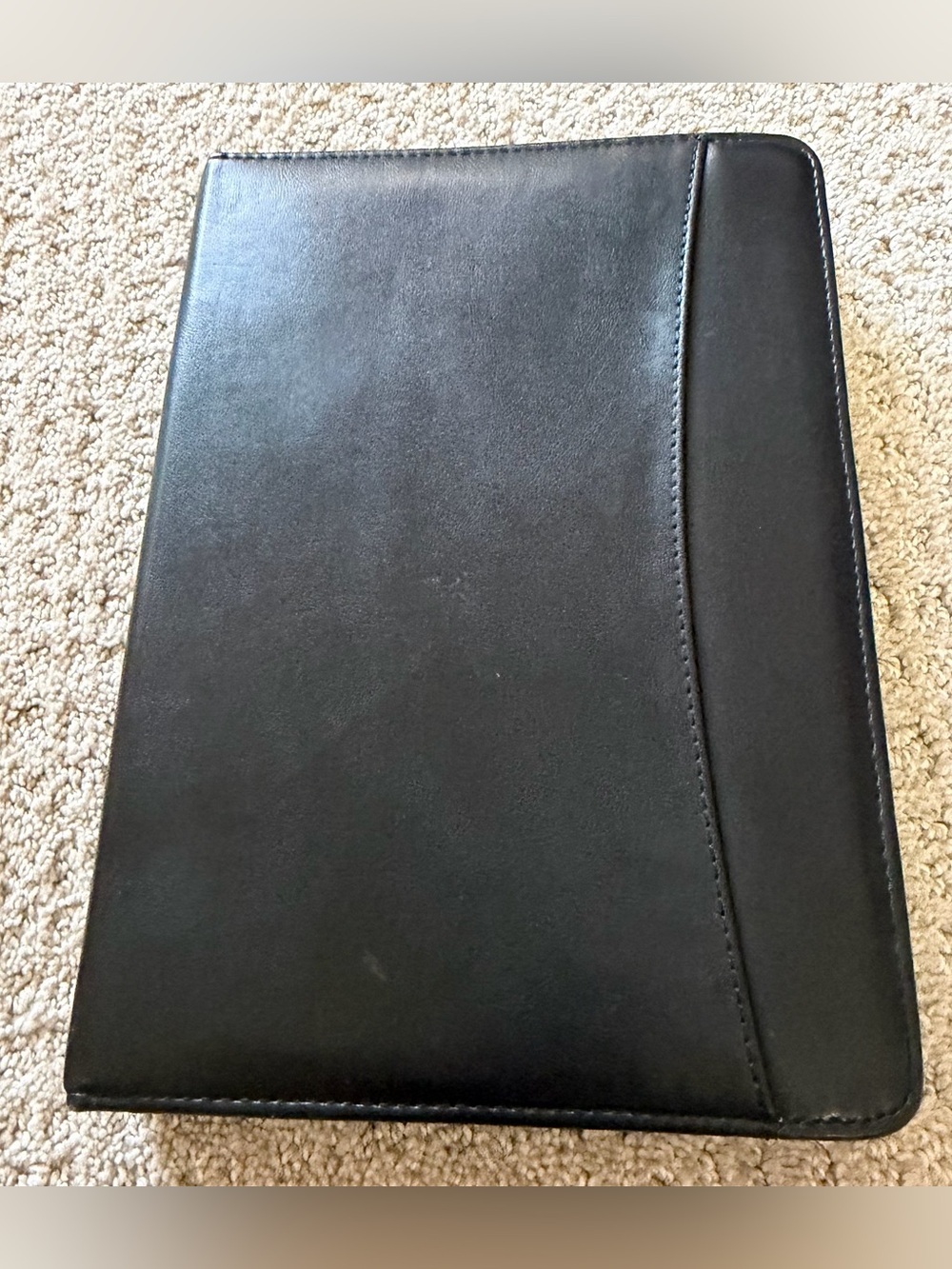 Cambridge Black Leather Organizer Cards Paper Three Gold 1" Rings Medium Sized